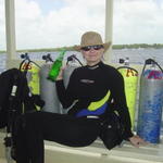 Wife Toni enjoying the wonderful day of diving