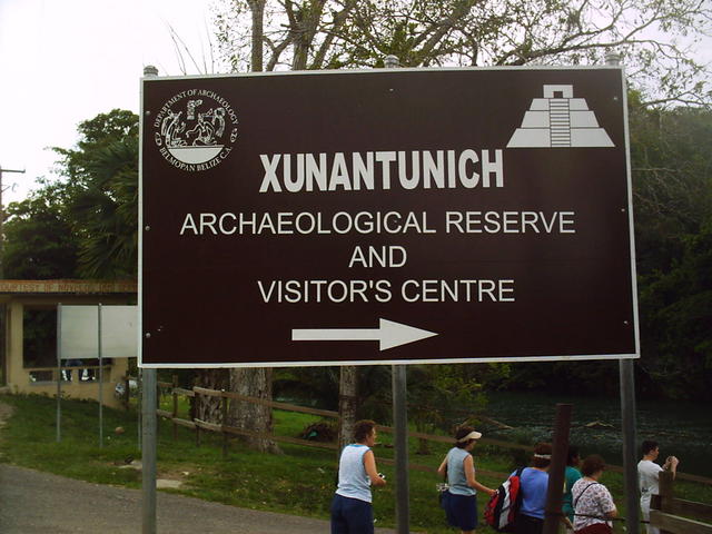 sign for mayan ruins means stone lady