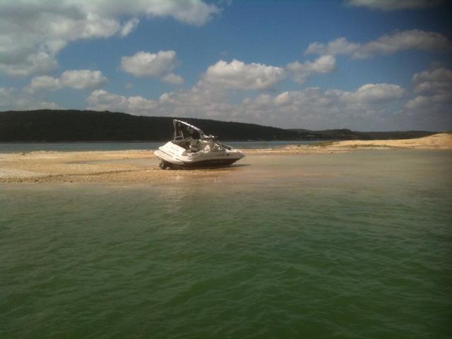 Aground at Medina Lake