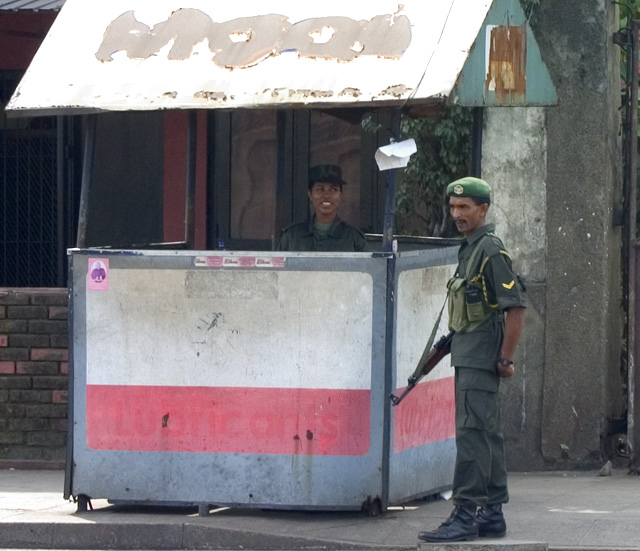 Soldiers.  No shortage of them in Colombo.
