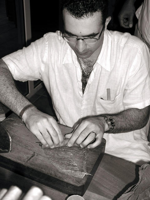 Me rolling cigars