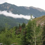 Smoke from the train on Georgetown Loop