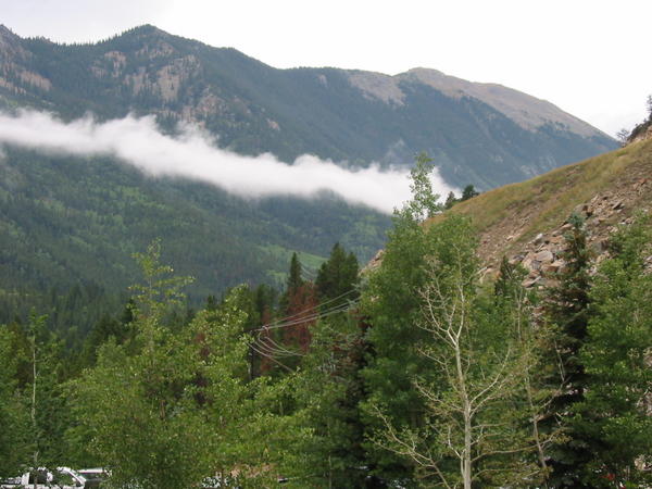 Smoke from the train on Georgetown Loop