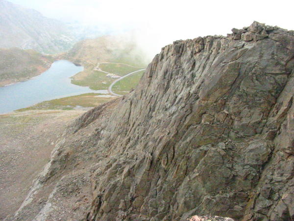 Looking down on a 12,000 ft high lake