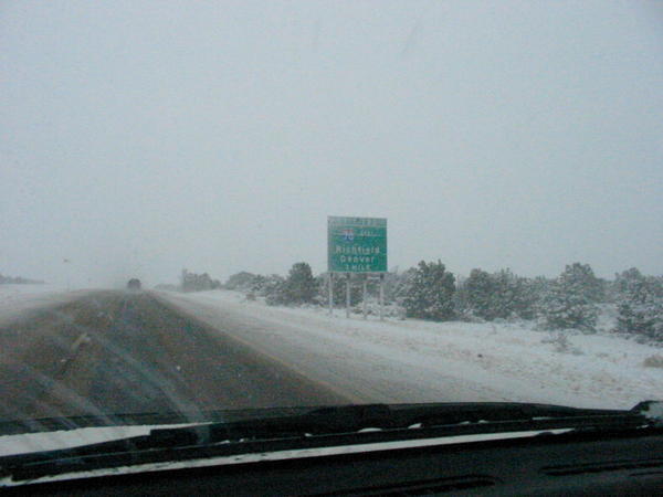 Approaching I-70, preparing for the only "right turn"