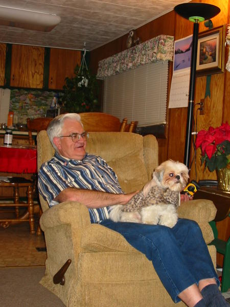 Made it to Denver! Duncan warms Grandpa Dee's lap