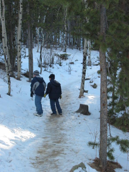 Isaac and Justin going off-trail