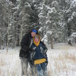 Liz and Isaac enjoying the snow together