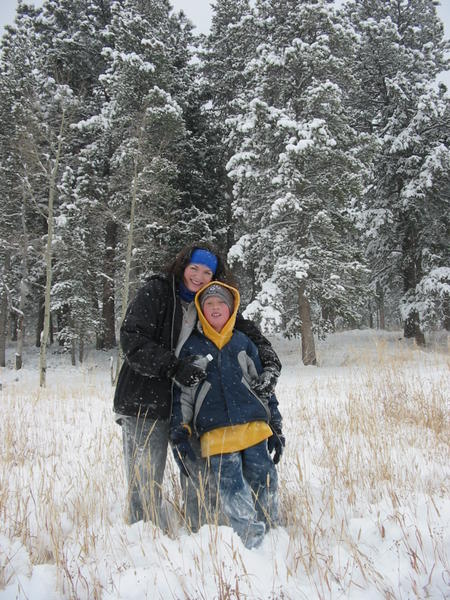Liz and Isaac enjoying the snow together