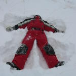 Justin makes a snow angel