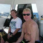diving troy & les on boat