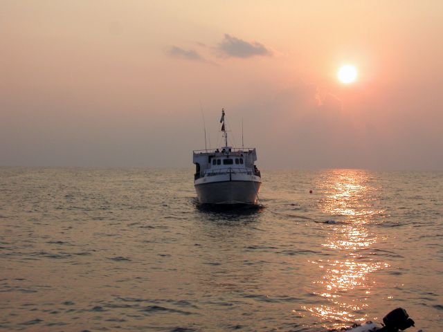 Our companion boat at sunset