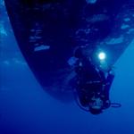 Pic is actually upside down. Buddy walking along the Nekton hull. Then everyone had to try it.