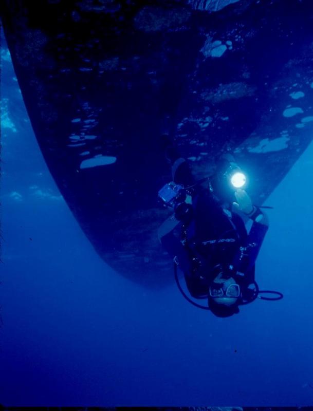 Pic is actually upside down. Buddy walking along the Nekton hull. Then everyone had to try it.