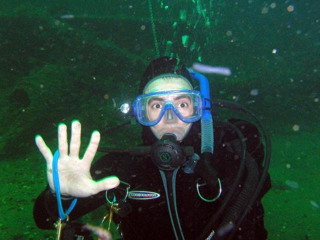 Kirk's first deep water dive
