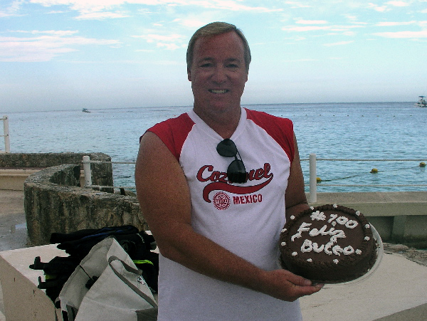 scuba du brouht me a cake for my
100th dive, we ate it on the surface 
interval and shared with ohter boats