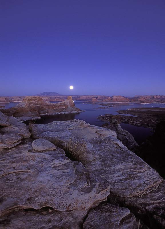 Moon Rise Over Lake Powell #2.  F100, Velvia, 20mm.