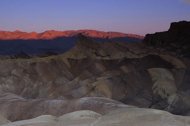 12  Zabriskie Point Sunrise on a Cloudless Day.