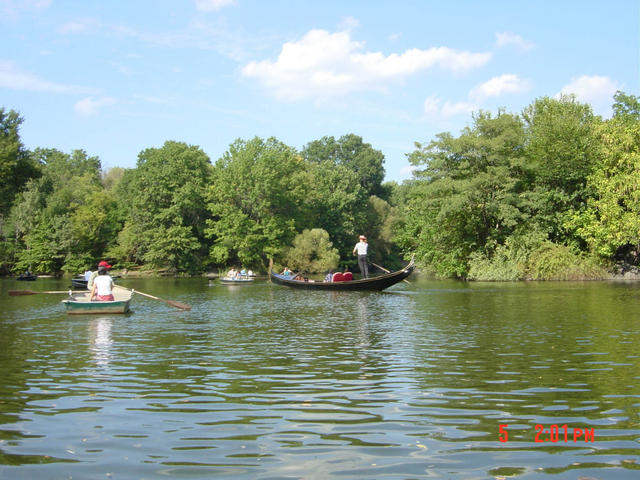 Central Park -- a gondala on the pond?