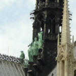 Close up of the ascending figures on the central spire.  Notice the one turned backwards?  That's a self-portrait of Viollet-le-