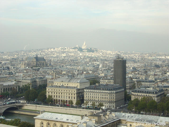 View of the Sacred Heart cathedral from the upper gallery of the Notre Dame.