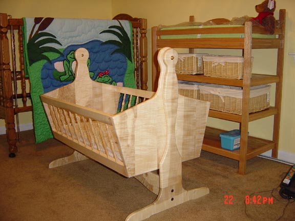 The nursery -- complete with changing table & frog quilt