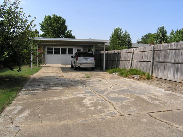Driveway looking at the back of the house