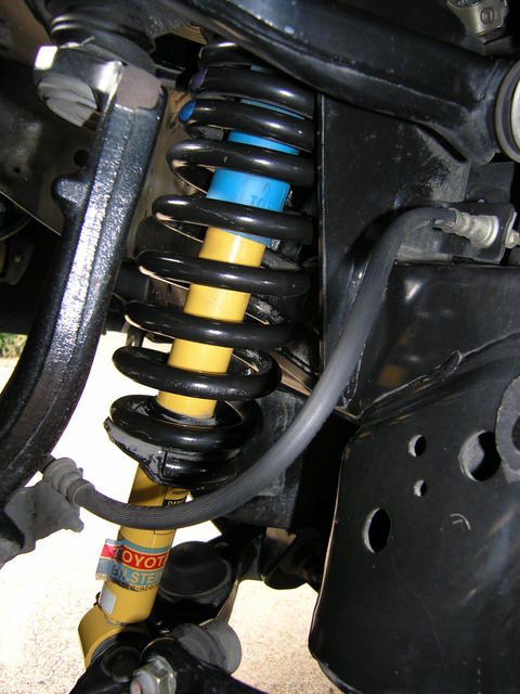 View of the spring/shock assembly after lift.