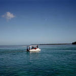 I think this is a Bahamian water taxi going from North Bimini to South Bimini.