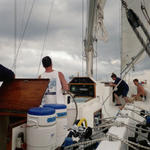 Mike on of the divers sailing us across from Miami.