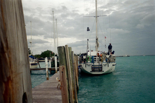 Pirate's Lady in port at Bimini Sunday morning b4 clearing customs... Opps!