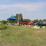 This is a look at our gathering spot. We were in a good location close to a dock.