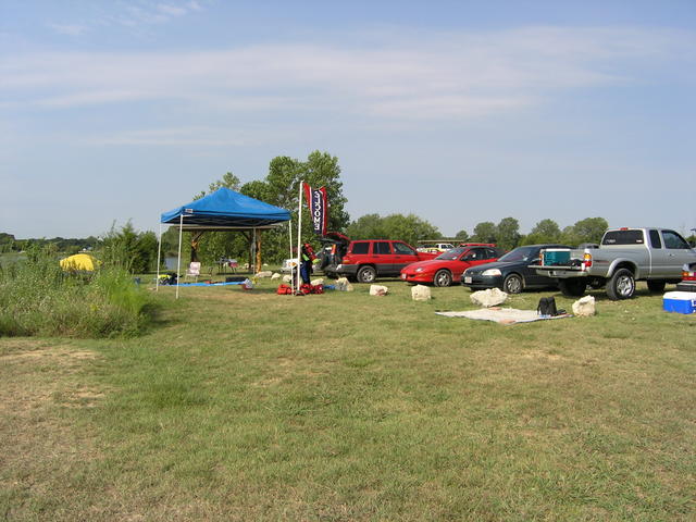 This is a look at our gathering spot. We were in a good location close to a dock.