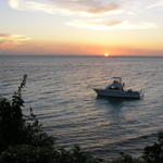 Sunset picture of the dive boats.