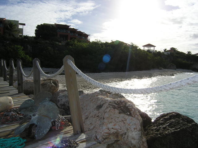 view from the docks up to the resort