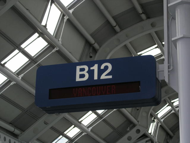 Our gate B12 at ORD waiting for our flight to Vancouver.