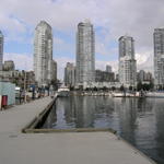 cool shot of city, waiting on water taxi.