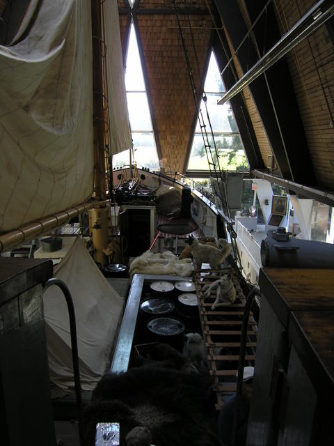 looking down from the wheel house.