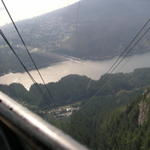 Looking down from the tram.