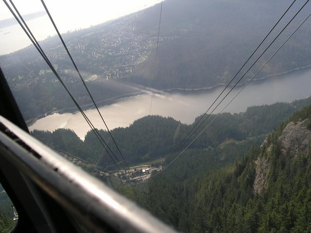 Looking down from the tram.