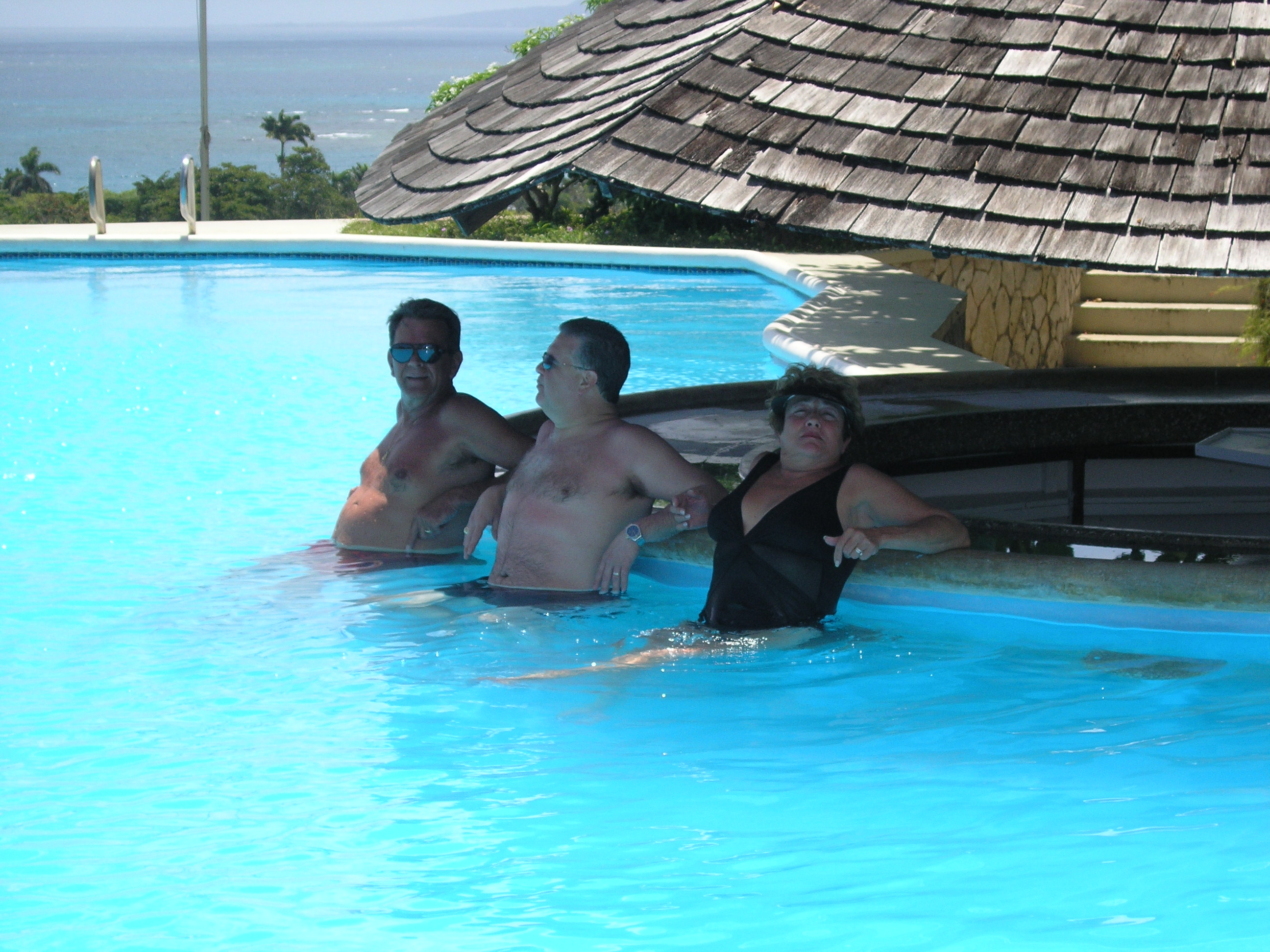 Robbie, David and Anita-  the pool bar is closed for the off-season