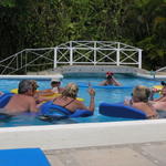 Mark is making a movie of our trip... even in the pool!