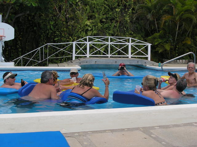 Mark is making a movie of our trip... even in the pool!