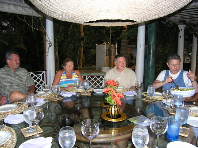 Mike, Sheryle, Frank and Lynn at the dinner table
