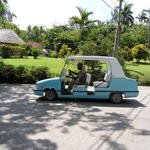 Check out this retro golf cart- 4 passenger and it had a "trunk"