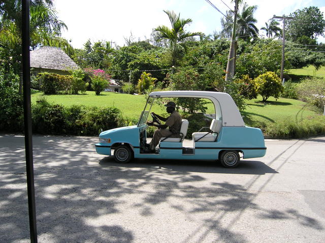 Check out this retro golf cart- 4 passenger and it had a "trunk"