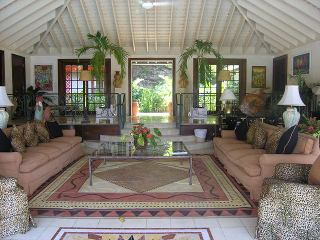 The sitting room inside the main portion of the villa