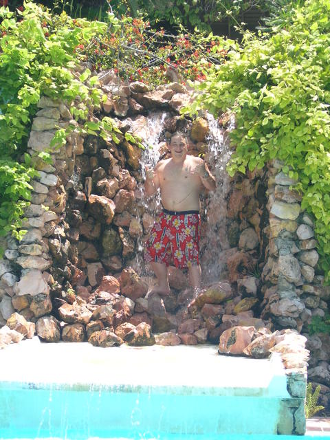 Jason in the waterfall