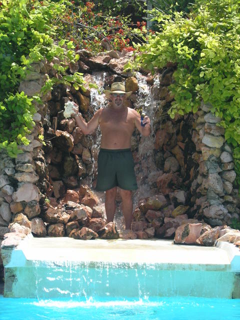 Mike in the waterfall