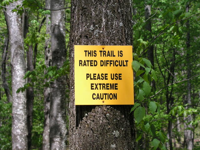 This Trail is Rated Difficult
Please use Extrem caution